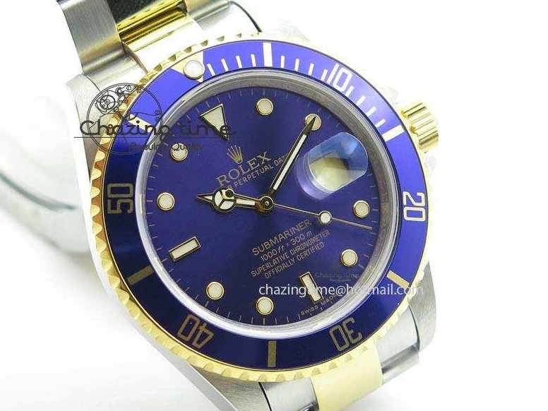 MiroTime 1231 Stretchable Submariner BP Maker 16613 Blue Dial SS YG Case On SS YG Bracelet A 3877